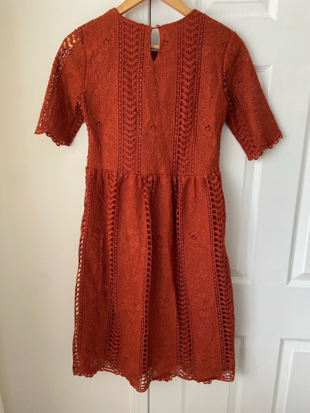 Roolee rust lace midi dress size s - Picture 3 of 3